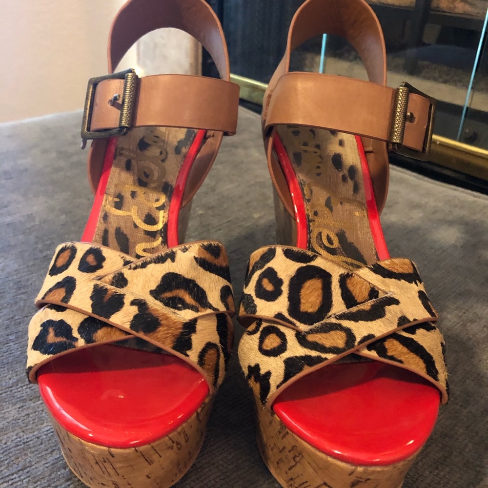 Sam Edelman leopard wedges